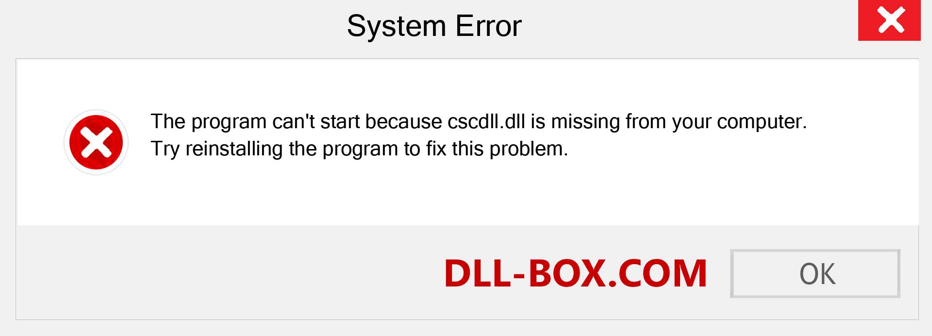  cscdll.dll file is missing?. Download for Windows 7, 8, 10 - Fix  cscdll dll Missing Error on Windows, photos, images